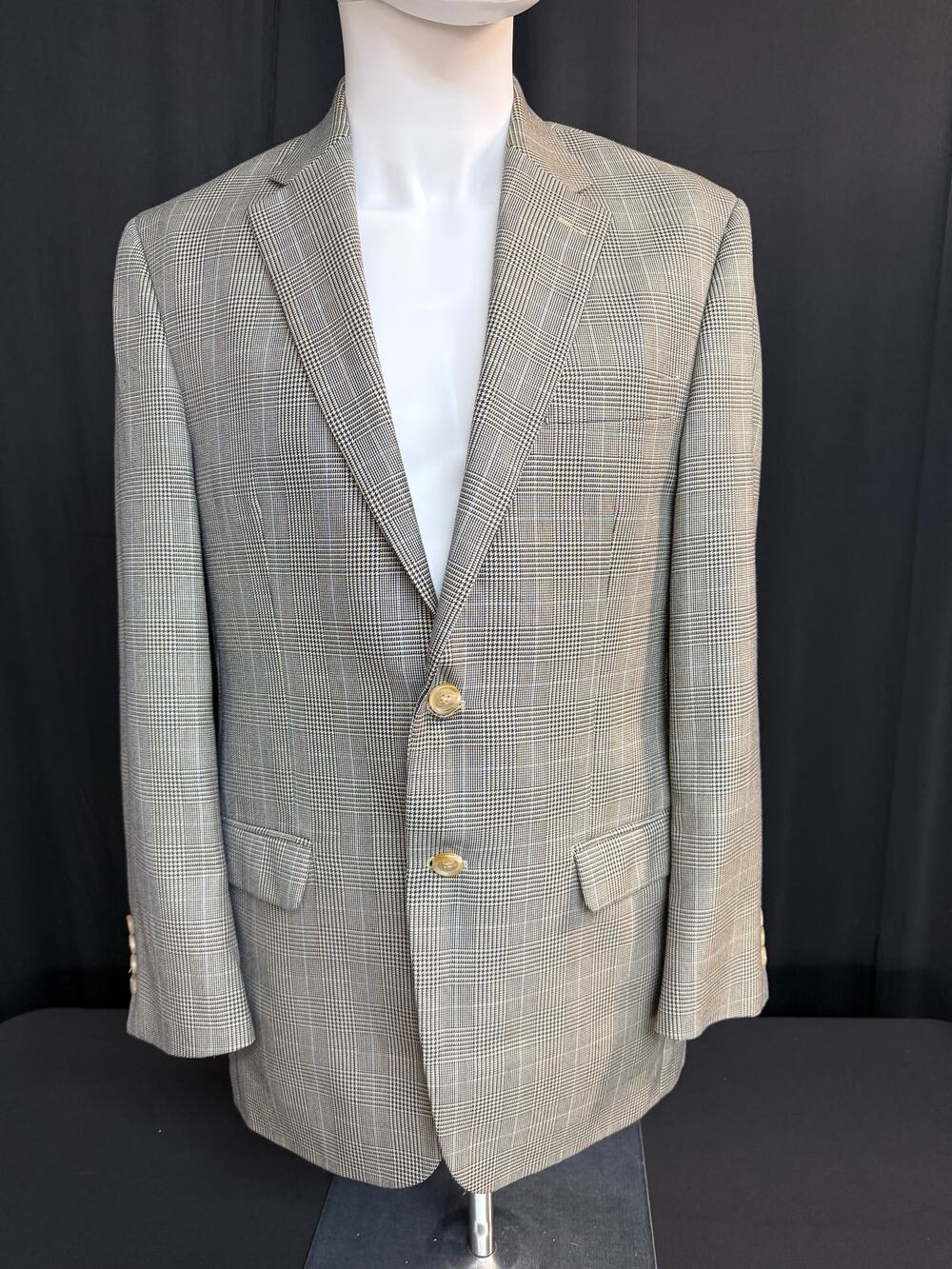 Lauren Ralph Lauren Mens 38R Gray Glen Plaid Blazer Sport Coat Prince Wales